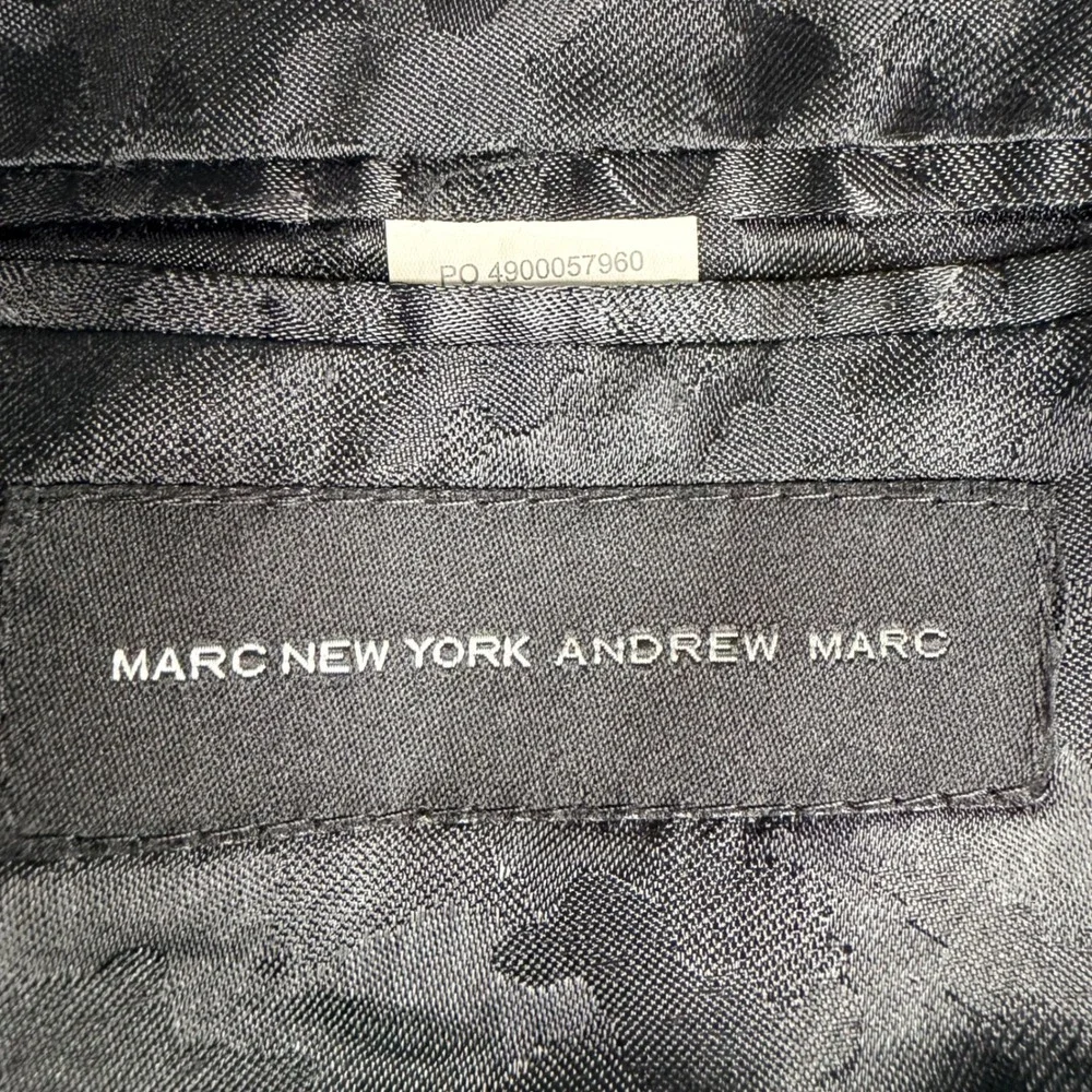 Marc New York Andrew Marc Mens 48XL Wool Sport Coat Blazer Plaid Leather Trim